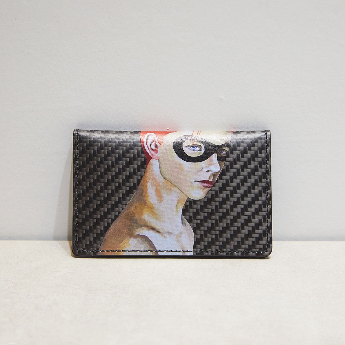 MINIMAL CARD CASE with MIKIO ART mens (CARBON FIBER)