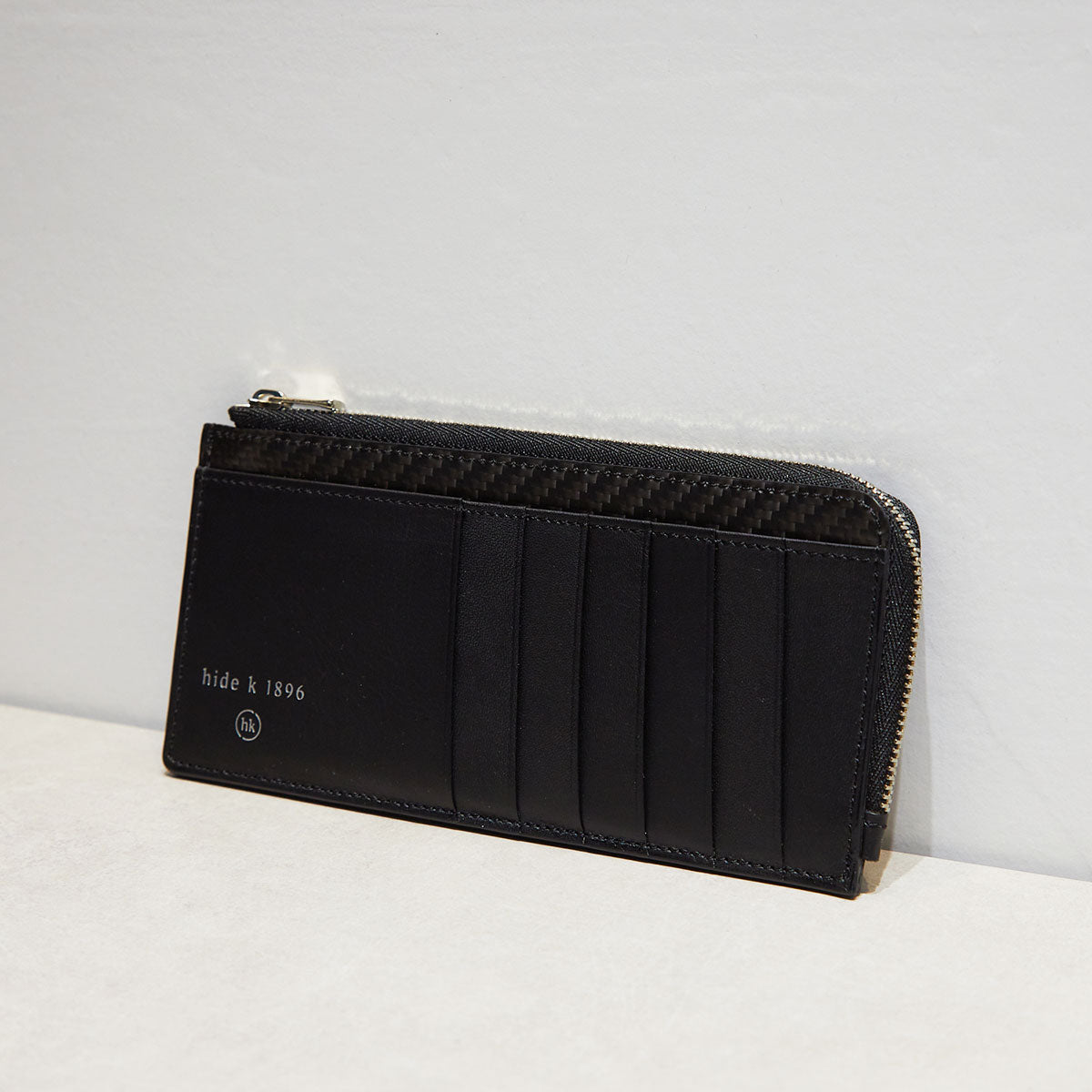MINIMAL WALLET with MIKIO ART tile Green (CARBON FIBER)