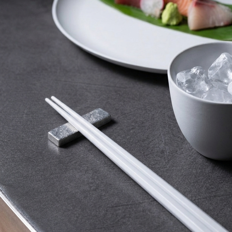 CHOPSTICKS LIGHT GRAY ＆ REST MOKU  箸・箸置きセット