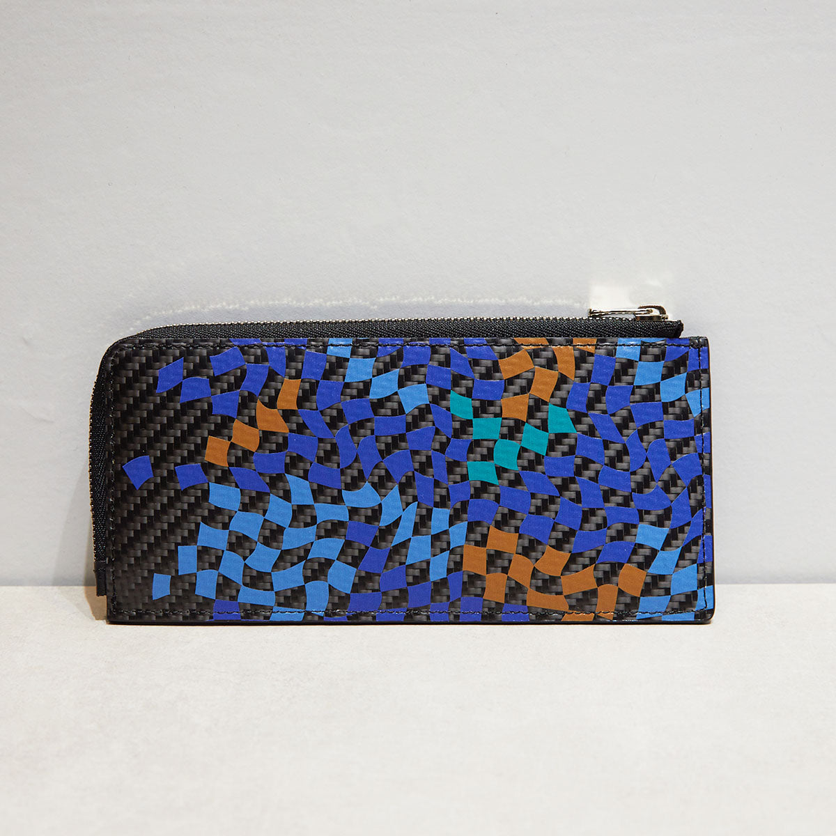 MINIMAL WALLET with MIKIO ART tile Blue (CARBON FIBER)