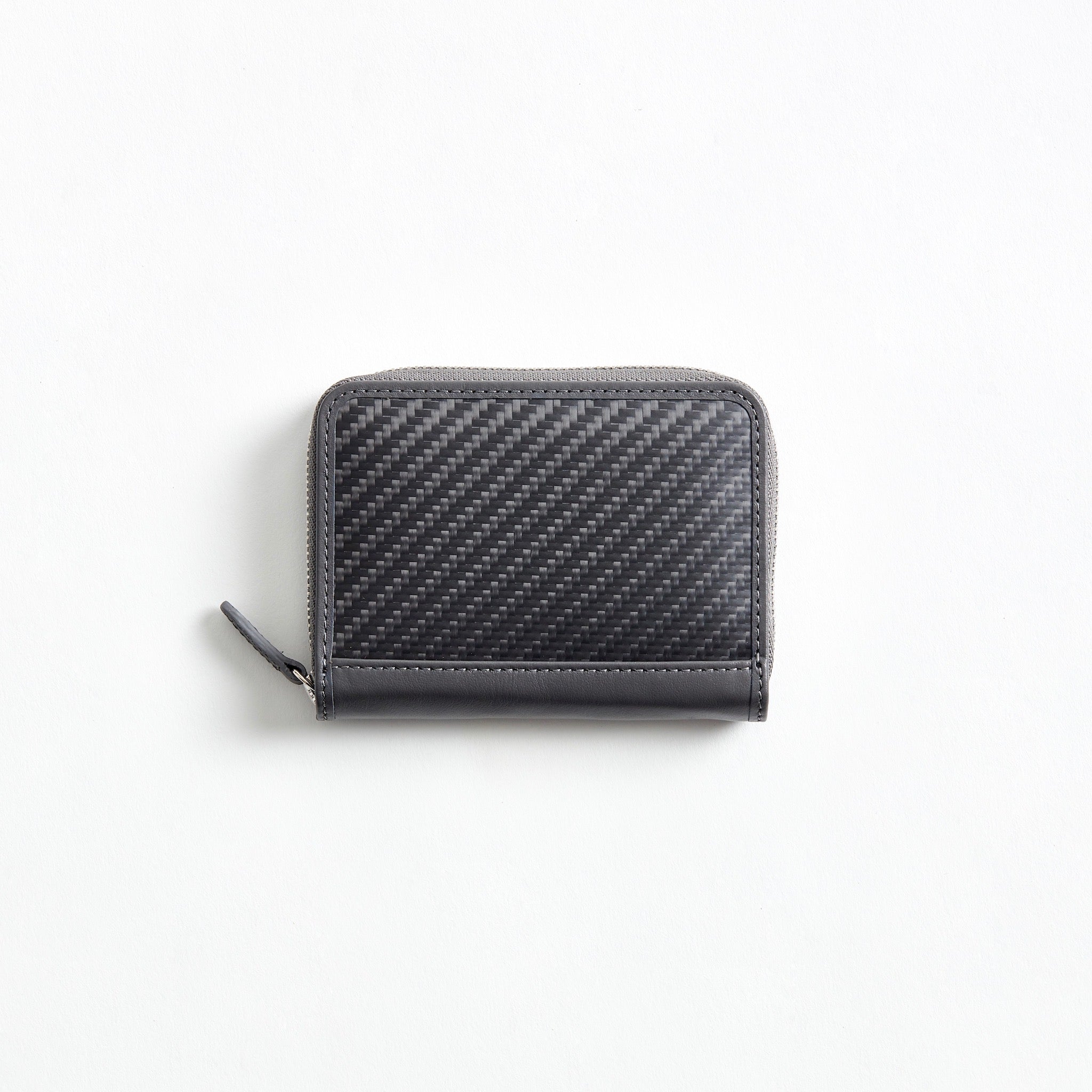 mini round zip wallet